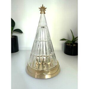 Vintage Crystal Holiday Tree 24% Full Lead Crystal Color Lights Holiday Music